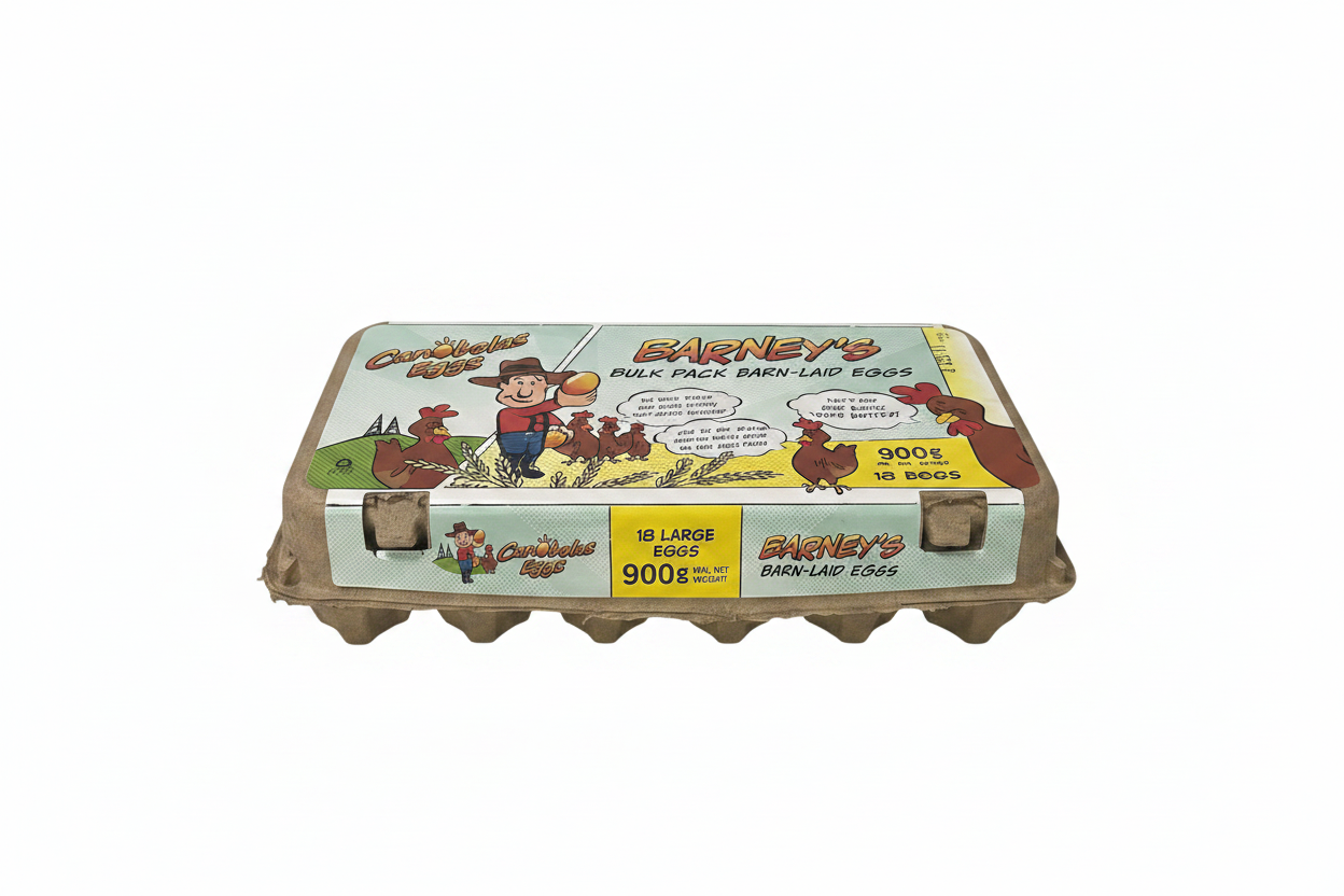 Barney's Egg Carton - Front View